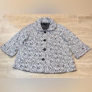 Ali Miles Women’s Black & White Rose Jacket Size 2X